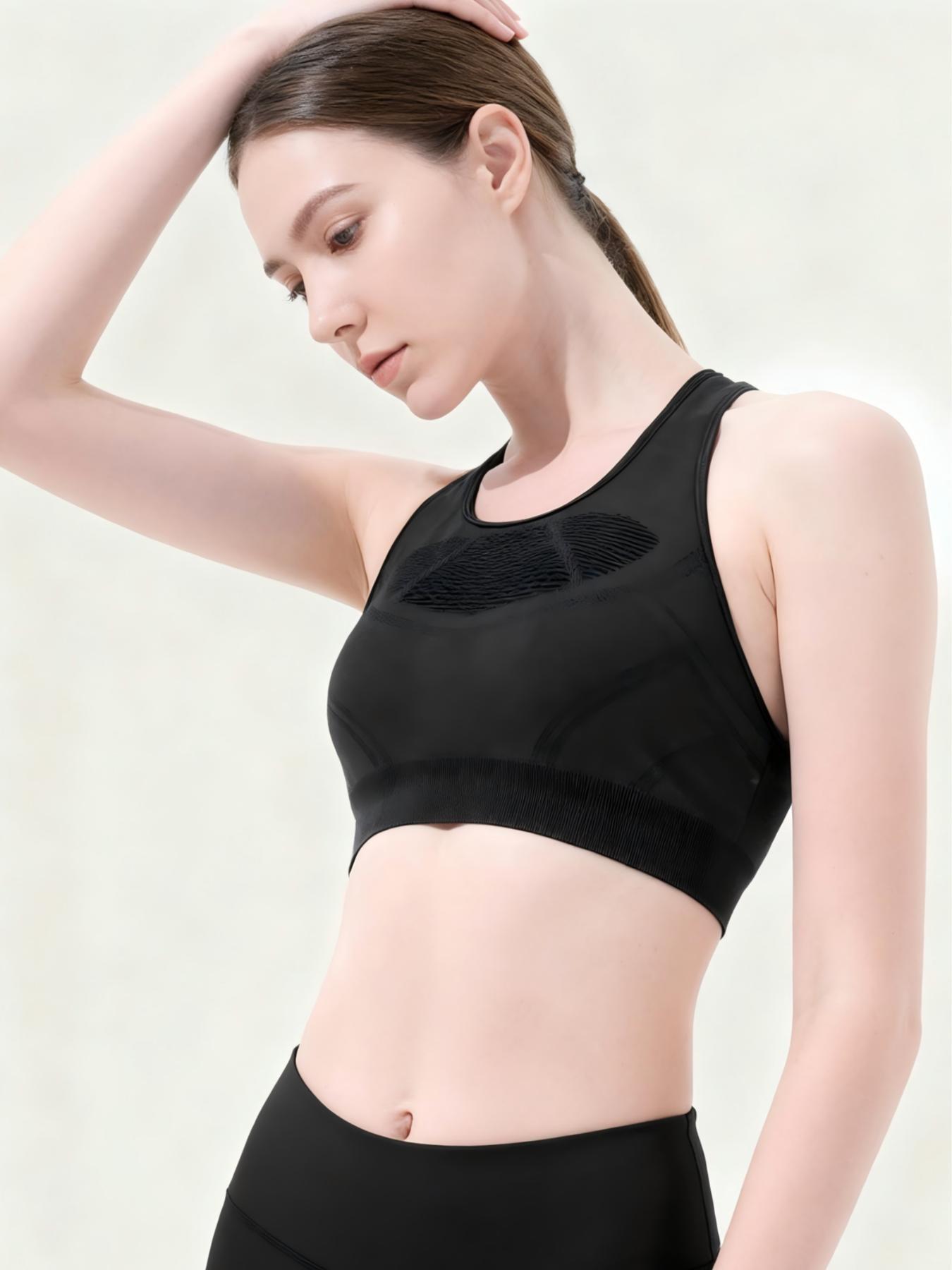 High Elastic Compression Sports Bra, Buttery Soft Gym Bra for Pilates, Daily Active Wear, Comfortable and Supportive Athletic Top