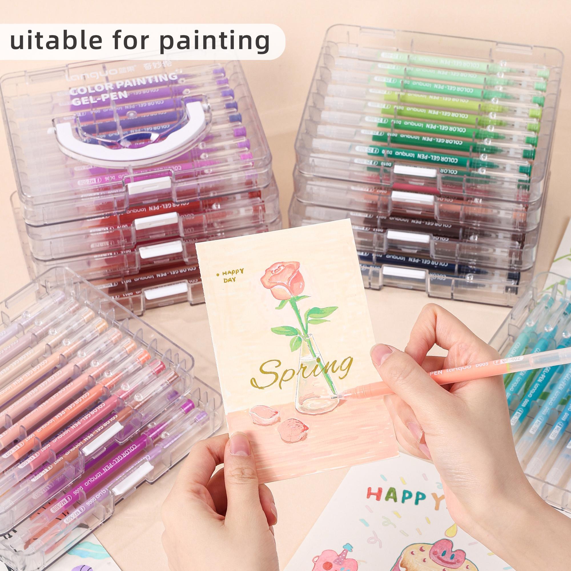 Color Painting Gel Pen Set, 45/72/99 Colors Gel Pen with Storage Box, Large Capacity Ink Pens, Art Supplies for Diary, Card, DIY, Art School Supplies
