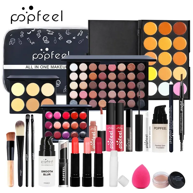 All-in-One Makeup Set Beauty Kit, Eyeshadow, Eyeliner, Lipstick, Concealer, Brush & Mascara, Beginner-Friendly Daily Makeup Palette & Lip Tint Set, Cosmetic Makeup Set, Make Up Sets