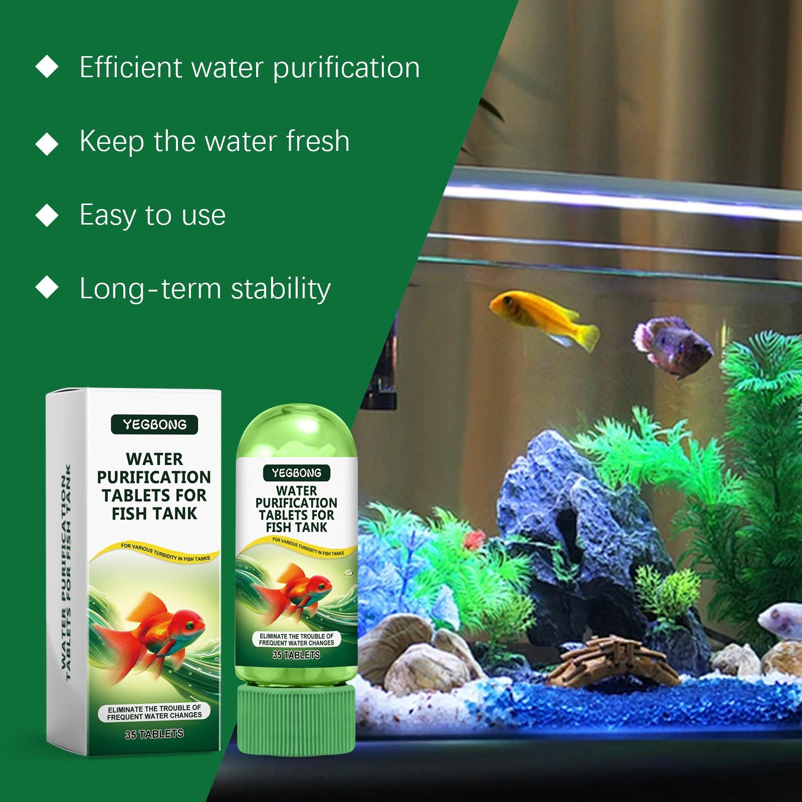 Fish Tank Water Purification Tablets, Aquarium Cleaning Deodorization Algae Removal, Clear Pond Sludge, Essential Fish Pool Care