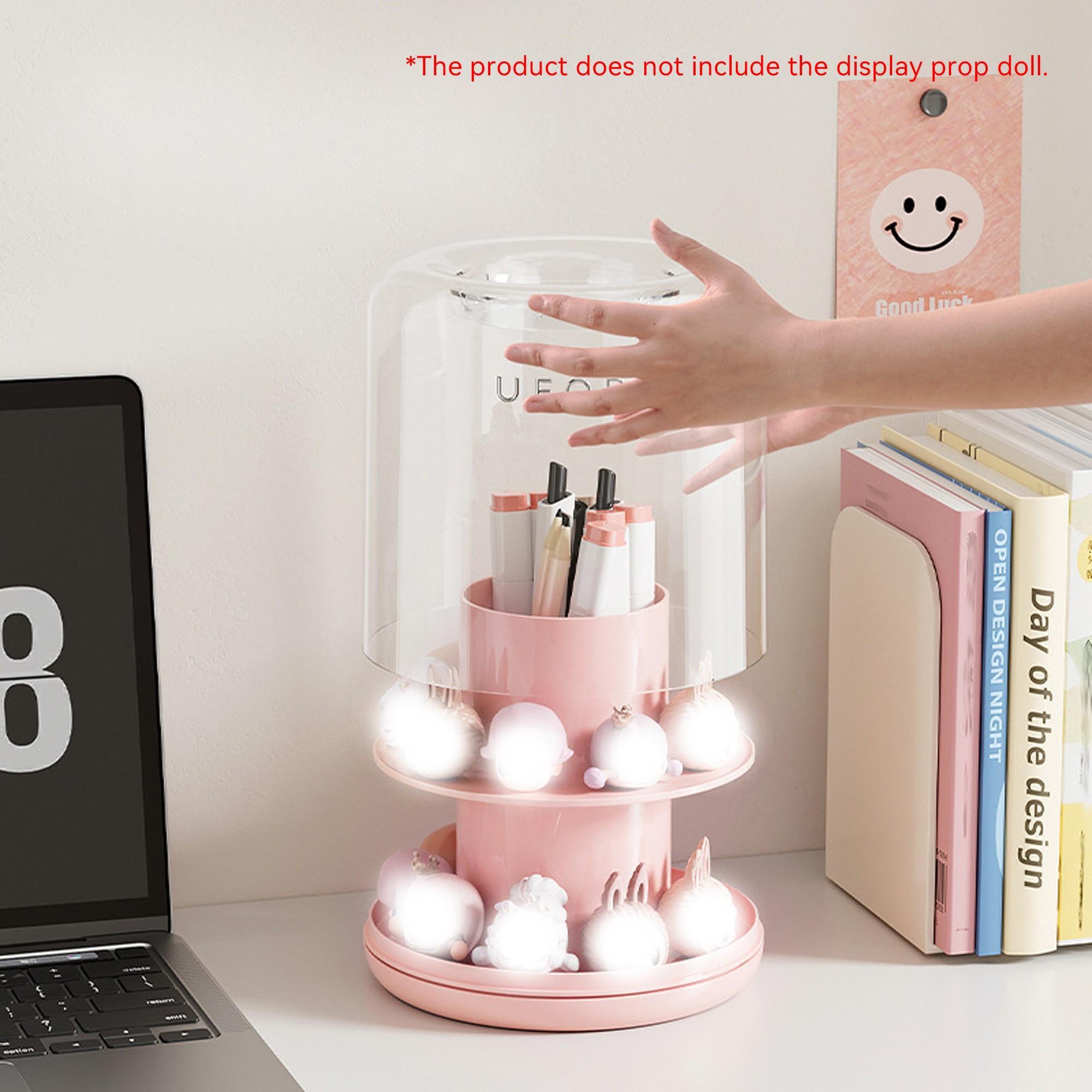 Popbean Rotating Storage Display Box, Rotating Pen Holder, Ideal for Mini Figurines/popbean, Compact and Organized Design
