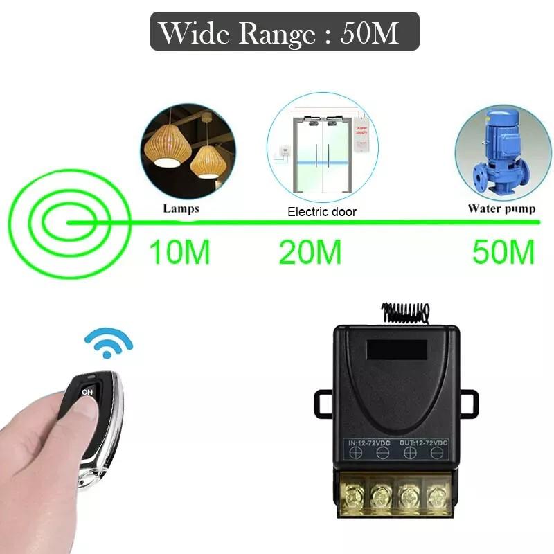 Universal 433Mhz Remote Control Wireless Switch DC 9V 12V 24V 72V 30A Remote Relay