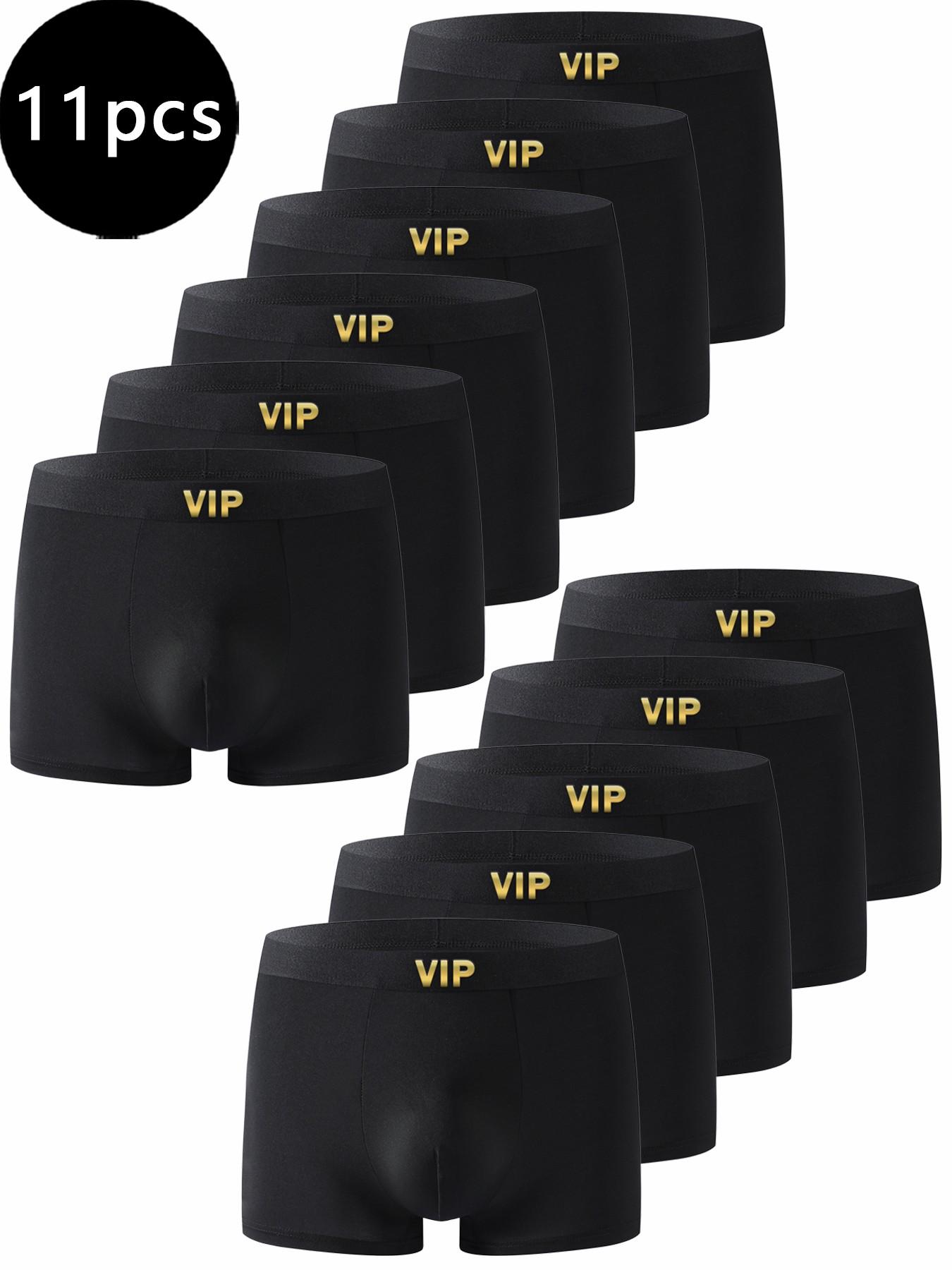 Men's underwear with VIP stylish waistband design, basic black style, comfortable and sweat-resistant, suitable for home, sports and daily wear