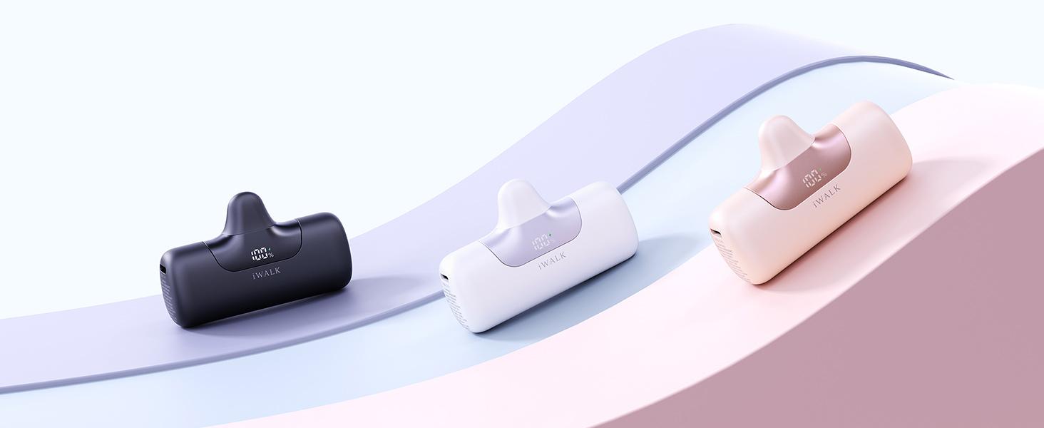 iWALK 5th Gen Mini Plug-in Power Bank 5500mAh 22.5W USB-C Fast Charging Portable Charger with SenseForce Tech & Smart LED for iPhone & Android Travel Gadgets