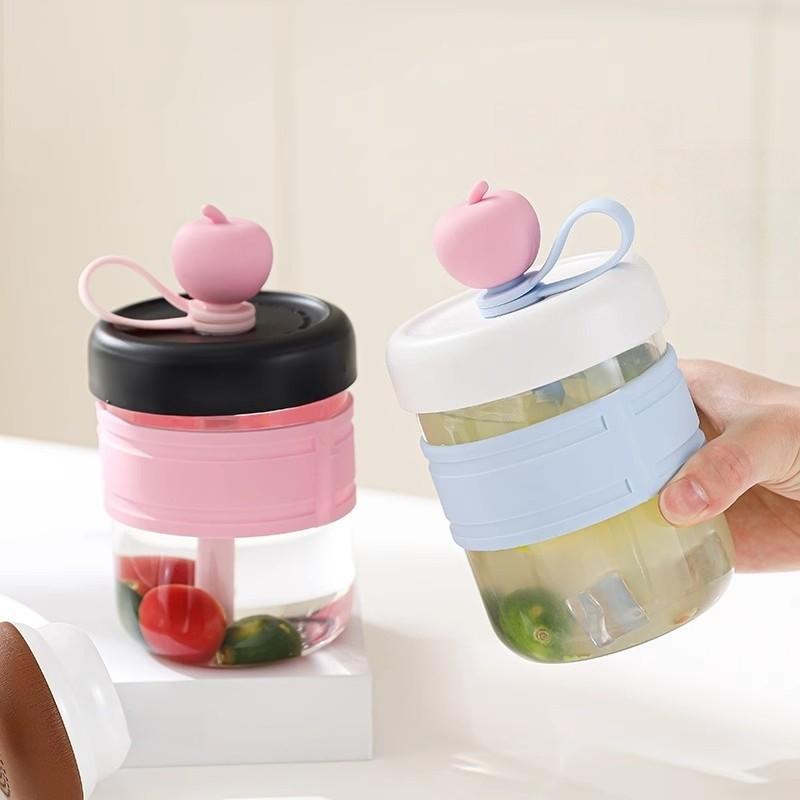 1 Piece Large Capacity Press Ice Cube Cold Brew Cup, Food-Grade Material Leak-Proof Seal, With Straw Easy Release, 2-in-1 Ice Making & Cold Brew, For Commute Outdoor Office Special Portable Practical High-Value