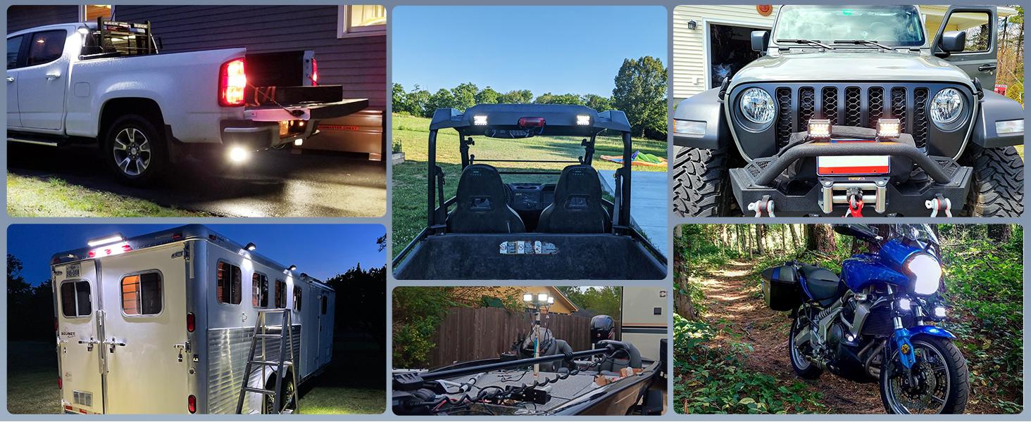 Nilight Led Light Pods 2PC 4Inch 60W Flood Spot Combo Triple Row Driving Lamp Roof Bumper Off Road LED Work Lights Pods for ATV UTV SUV Truck Boat 4x4