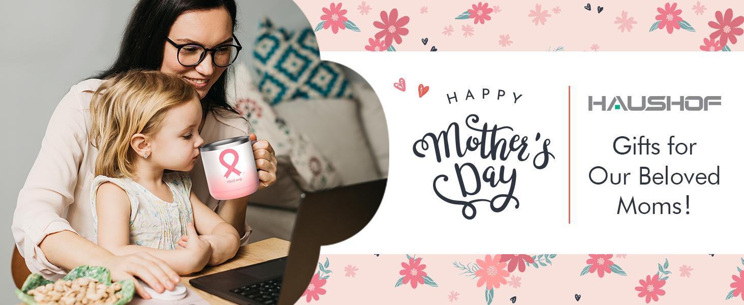 #SpringGlowUp HAUSHOF 14 oz Coffee Mug, Insulated Coffee Mug with Handle, Travel Camping Cup, Portable Stainless Steel Coffee Cup, Insulated Coffee Cups with Lid