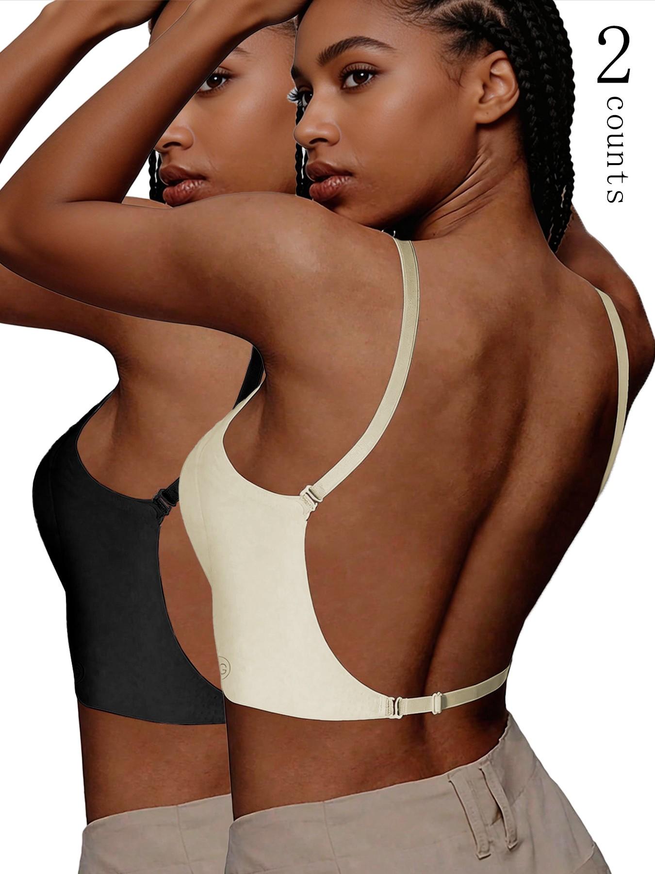 Women's Seamless Backless Bra, Multi-Strap Convertible Strap Wireless Push-Up Bra, Suitable for Wedding Dresses and Party Gowns