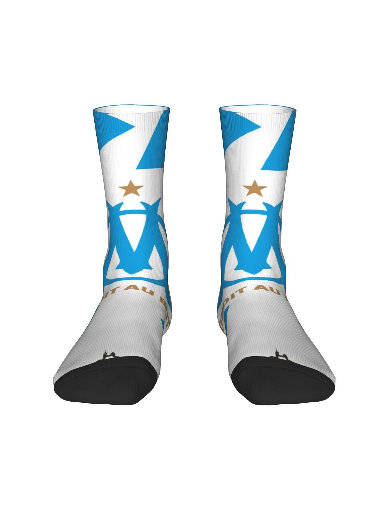 1 Pair Happy Funny Men's compression Sock Football Retro Harajuku Street Style Novelty Casual Crew Crazy Sock Gift Printed Christmas Halloween