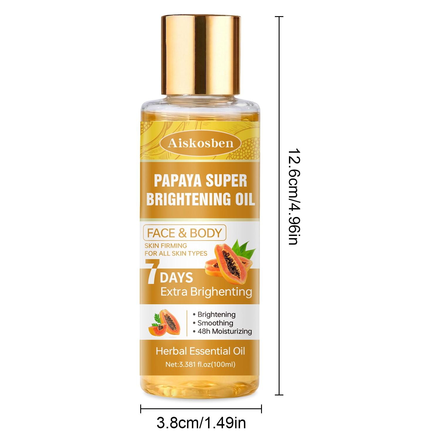 Aiskosben Papaya Firming Brightening Moisturizing Essence Oil, Contains Retinol + Vitamin C, Improves Fine Lines, Hydrates 48 Hours, Advanced Face Serum Brightening Serums, Brightening Anti Aging, Anti Wrinkle Essence, 100ML