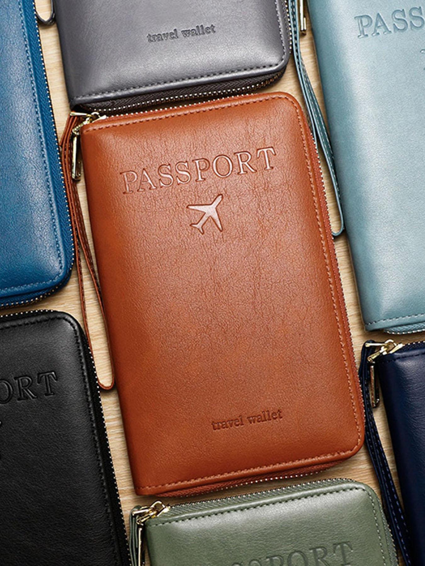 Unisex Zippered Phone Wristlet Wallet, Leather Clutch with Card Slots & Phone Holder, Portable All-in-One Bag for Daily Commute, Travel & Gift