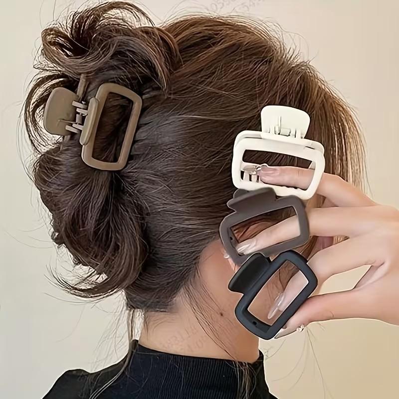 Simple Elegant Small Matte Square Hair Clip, Shark Fin Design Half Bun Holder, Versatile Hair Accessory for Daily Use