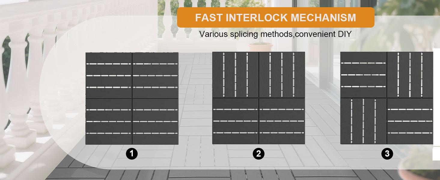 33Pcs +11Pcs Interlocking Deck Tiles Easy Quick Installation for Porch Poolside Outdoor Indoor Balcony Backyard Easy to Clean Supplier Warranty 44Pcs per Box