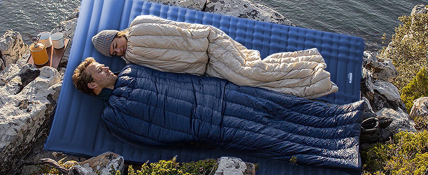 Sleeping Pad for Camping 4" Ultra-Thick Self Inflating Camping Pad, with Pillow Built-in Foot Pump, for Backpacking Hiking Portable christmas gift Quick Inflate Outdoorgear