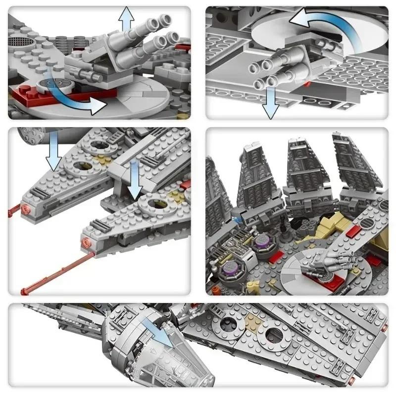 1381 Pieces Space Millennium War Ship Set, Falcon Alien Mini Model Kit, Building Blocks Toy for Adults and Kids, Holiday Gift