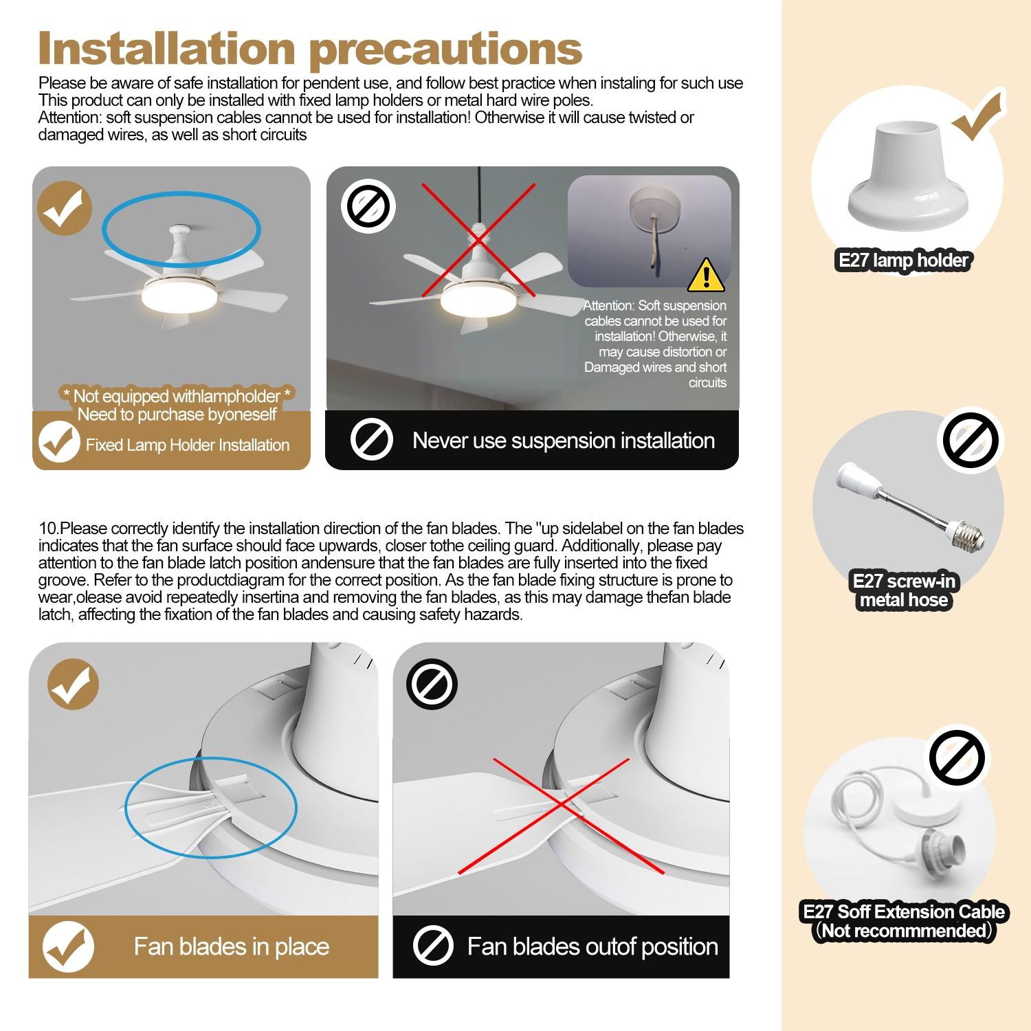 24-Inch Compact Two-In-One Fan Light, Adjustable Brightness, Timer Function, Three Speed Settings, Ideal for Small Living Rooms, Dining Rooms, Workspaces, Bedrooms