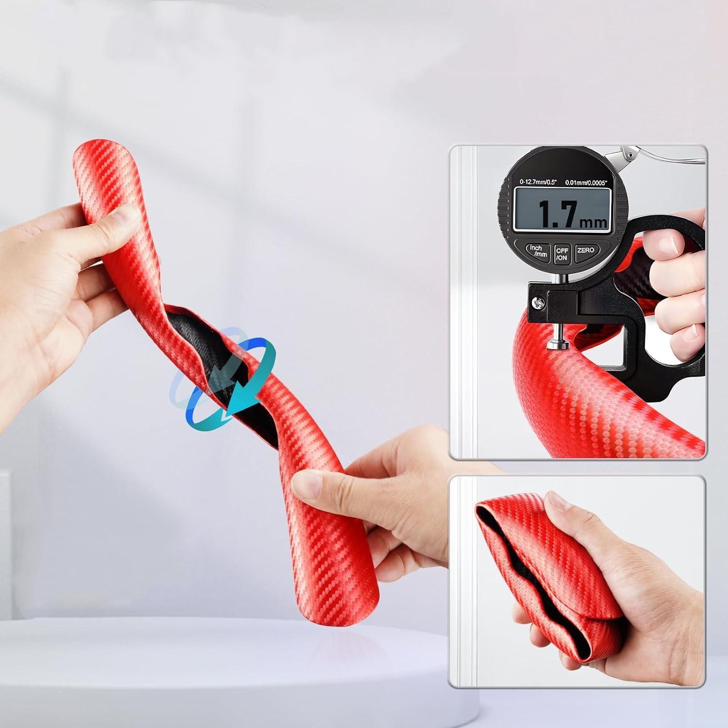 CROSSDESIGN Universal 15" Steering Wheel Cover, Car Anti-Skid Steering Wheel Cover 2pcs, Steering Wheel Grip Protector,Compatible with Most Car, Trucks, SUV, sedans,Decor Gadgets for car,Car Accessories CROSSDESIGN Universal 15" Steering Wheel Cover, Car Anti-Skid Steering Wheel Cover 2pcs, Steering Wheel Grip Protector,Compatible with Most Car, Trucks, SUV, sedans,Decor Gadgets for car,Car Accessories