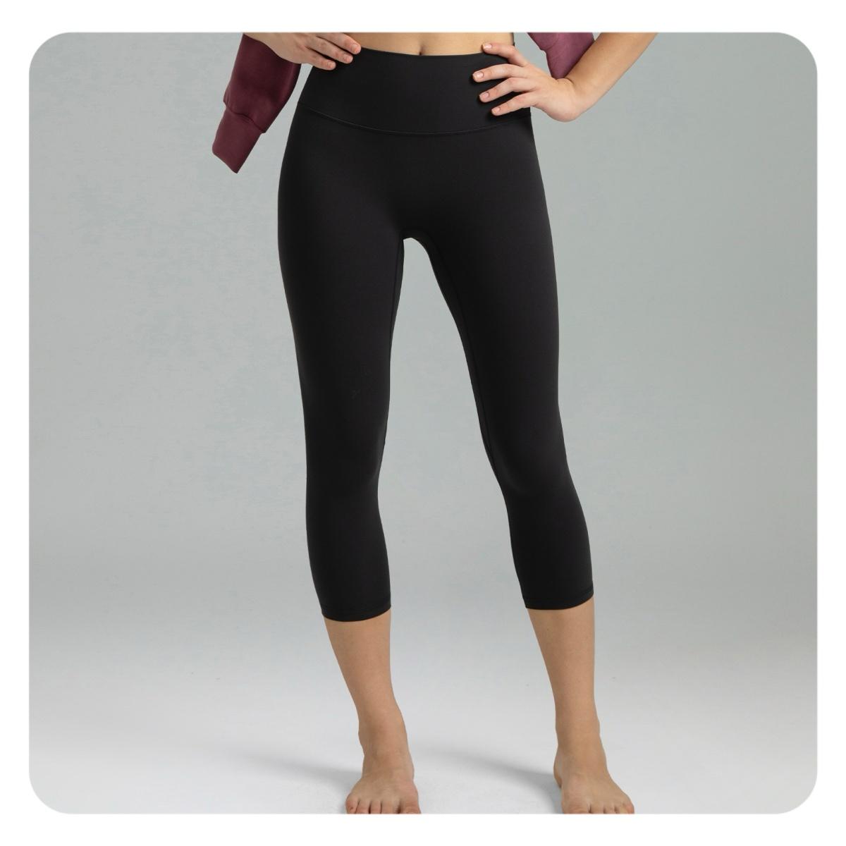 Colorfulkoala Women's No Front Seam Yoga Capri 21" Dreamlux High-Waisted Tummy Control Workout Leggings with Hidden Pocket Petite Length