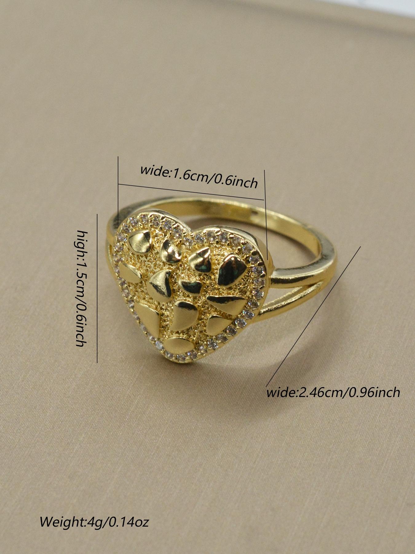 Elegant Romantic Sparkling Zircon Heart Ring, Low Sensitivity Jewelry, Perfect for Wedding and Engagement, All Seasons