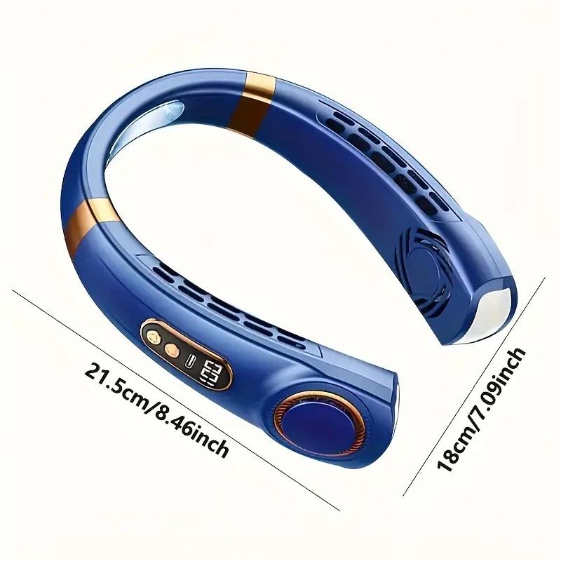 2026 Upgraded Bladeless Neck Fan, Portable Neck Air Conditioner, 360° Cooling USB Rechargeable, 5 Speeds Quiet Fan for Outdoor Sports Travel Office