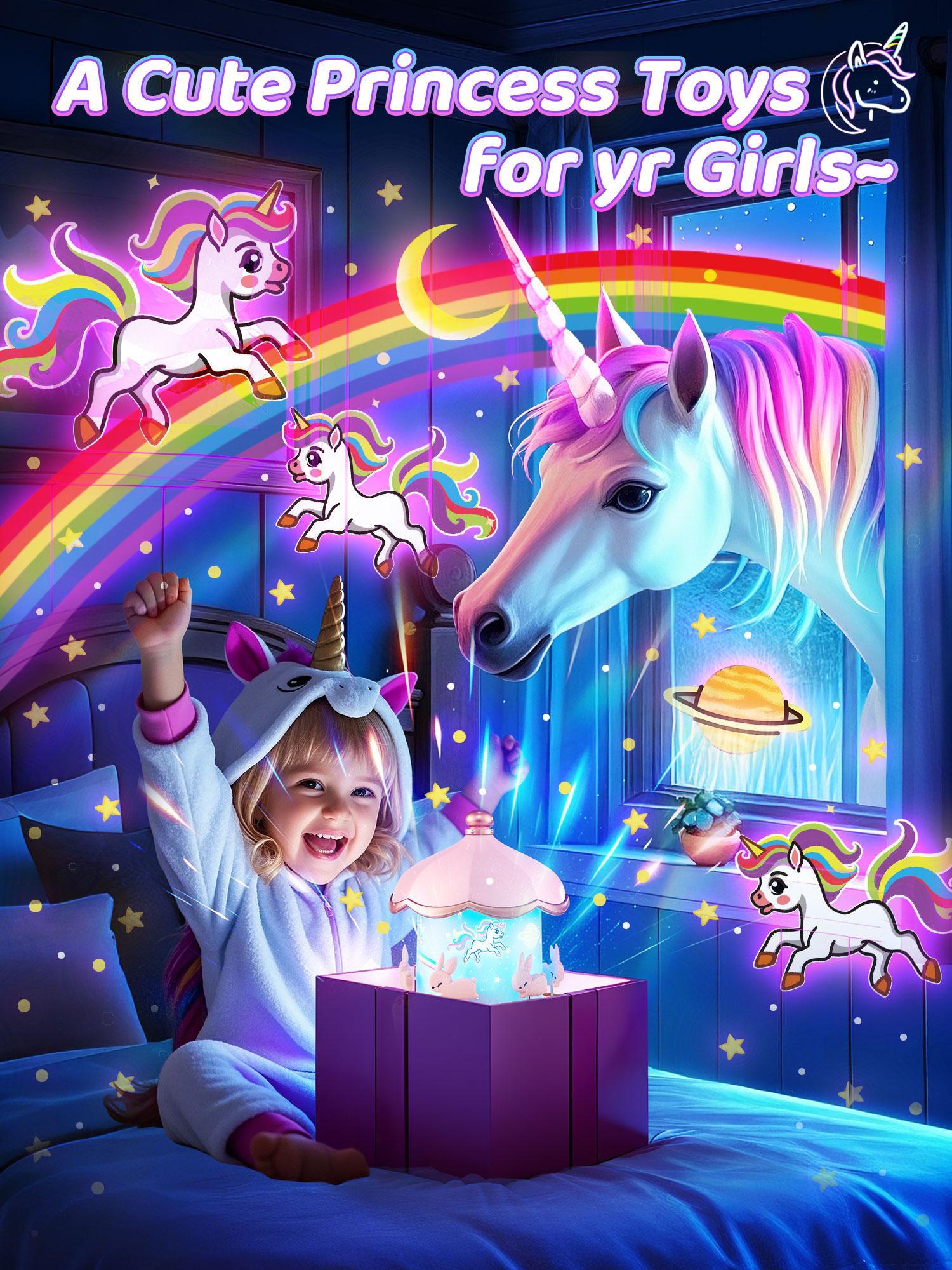 Onefire Night Light For Kids Birthday Gifts 15 Films & 15 White Noises Remote Cartoon Star Projector Lamp Sensory Lights Autistic Children Princess Room Decor Toddler Baby Sound Machine Unicorn Dinosaur Egg Toys Boys Girls Ages 1-10