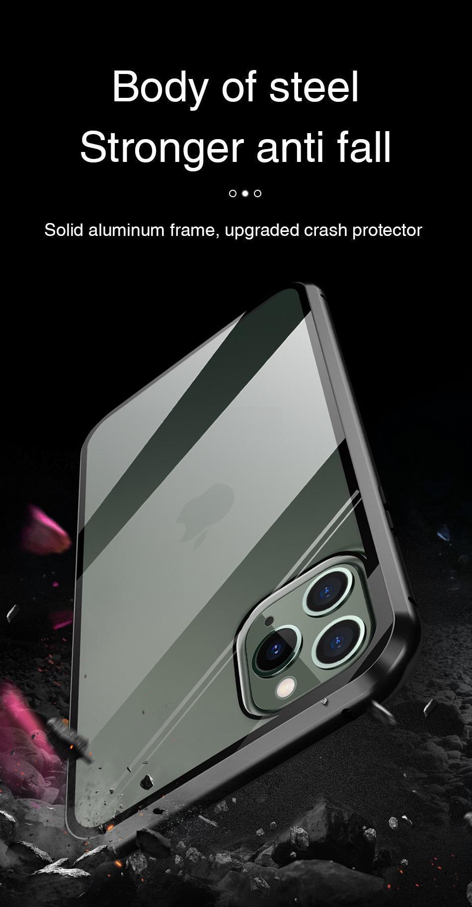 Anti Spy peeping Privacy Glass + Metal Magnetic Adsorption Case For iPhone 16 15 14 Plus 13 12 Mini 11 Pro X XS Max XR Cover