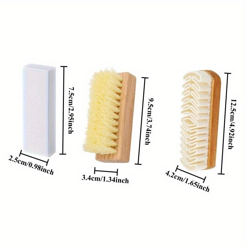 3pcs Suede Cleaning Set, Textured Leather Stain Brush + Suede Shoe Cleaner + Suede Eraser, Reusable Eco-Friendly Tools for Shoes & Furniture, Leather Cleaning Kit