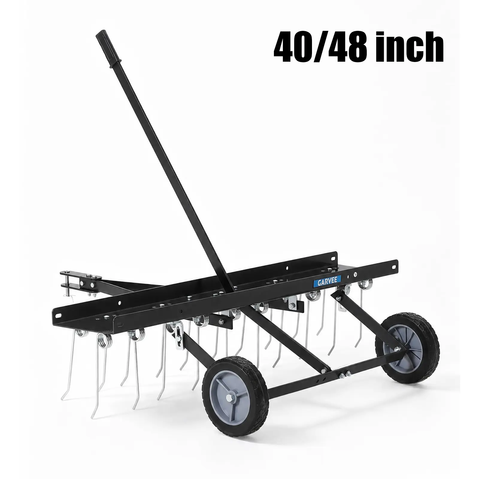 Gaomon 40/48-Inch Pull-Behind Lawn Dethatcher, Tow-Behind Thatch Rake with 24 Spring Steel Tines & Ballast Tray, Aerator Attachment for Riding Mowers, Lawn Tractors, ATV/UTV for Thatching Large Yards