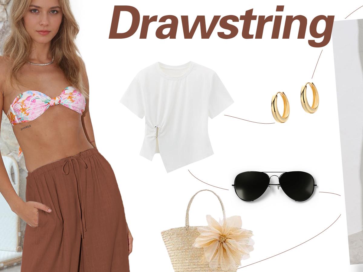 Hixiaohe Womens Cotton Linen Palazzo Pants Drawstring Elastic High Waist Trousers Casual Wide Leg Pants with Pockets TikTokShopBlackFriday SpringStatements