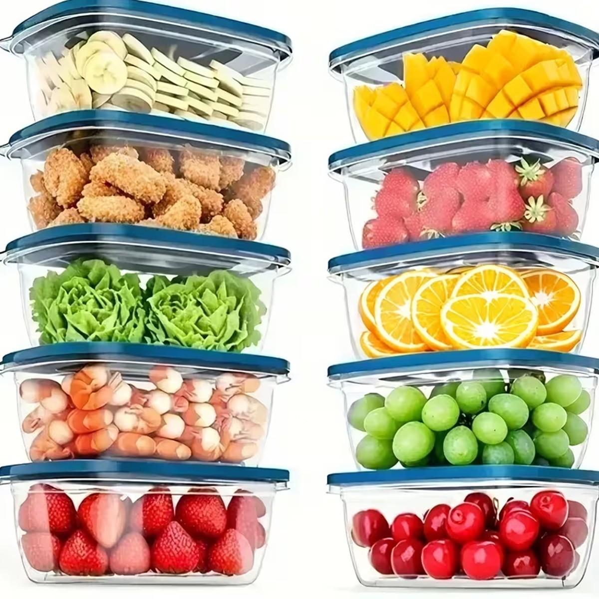 3/6/12pc rectangular food storage container with lid, reusable and stackable, leak-proof, Leakproof Airtight Containers, suitable for pre-meal preparation containers such as grains, meats, fruits, vegetables, salads, is the perfect choice for home