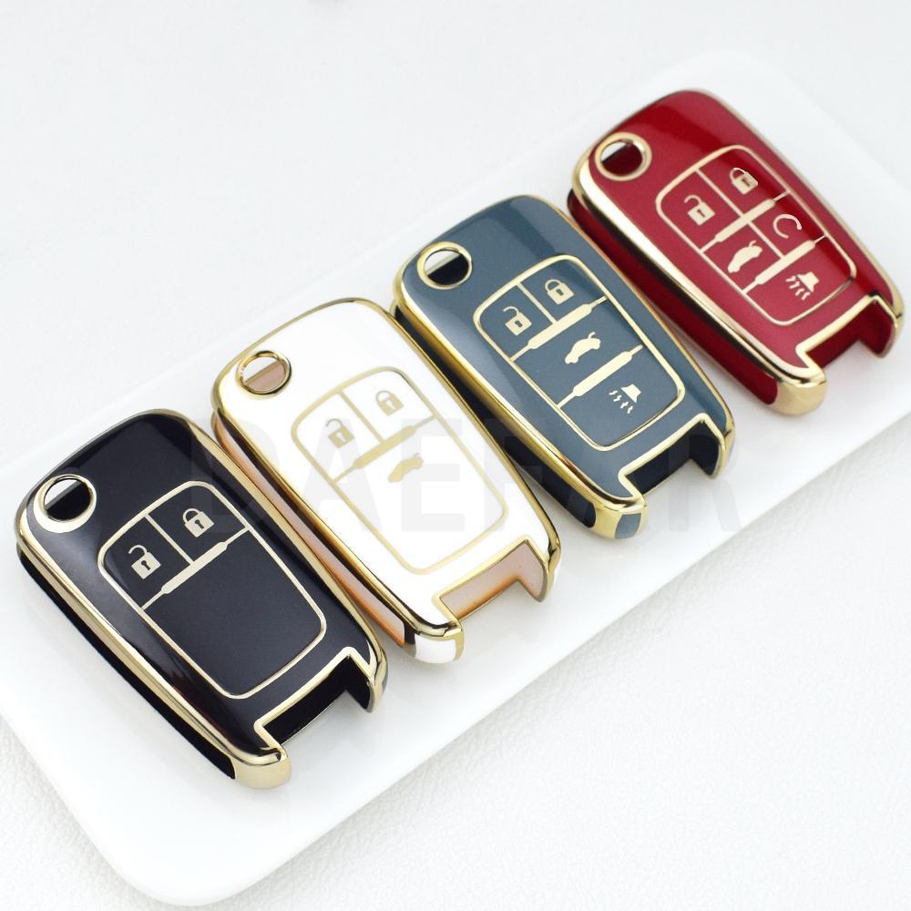 For Chevrolet Car Key Fob for Chevrolet Chevy Cruze Malibu Camaro Aveo Equinox Impala Sonic 2 3 4 5 Buttons TPU Smart Key Case