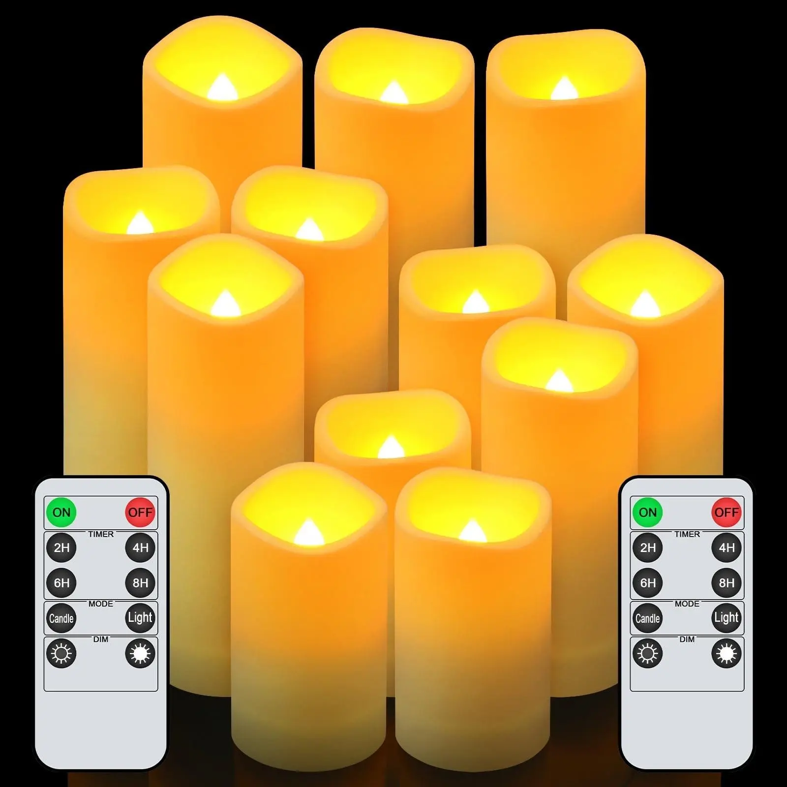 Waterproof Flameless Candle Set, 12 Candles with 2 Remotes, Battery-Powered Decorative Ambiance Candles, Timer Function, Home & Wedding Party Decor, Romantic Gift