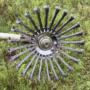 5-Piece Set (1 x 10" Wire Cutting Wheel Trimmer Head & 4 Accessories) - Heavy-duty weeding cutter wheel for lawn mowers, suitable for most trimmers, gardening and roadside mowers, Replacement Blades