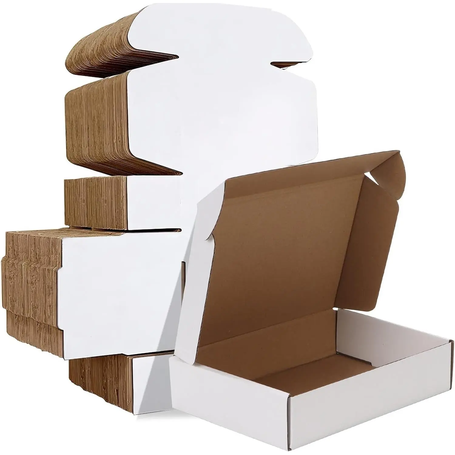 9x6x2 Inches White Corrugated Cardboard Literature Mailers - Set of 50 Shipping Boxes(Gift)