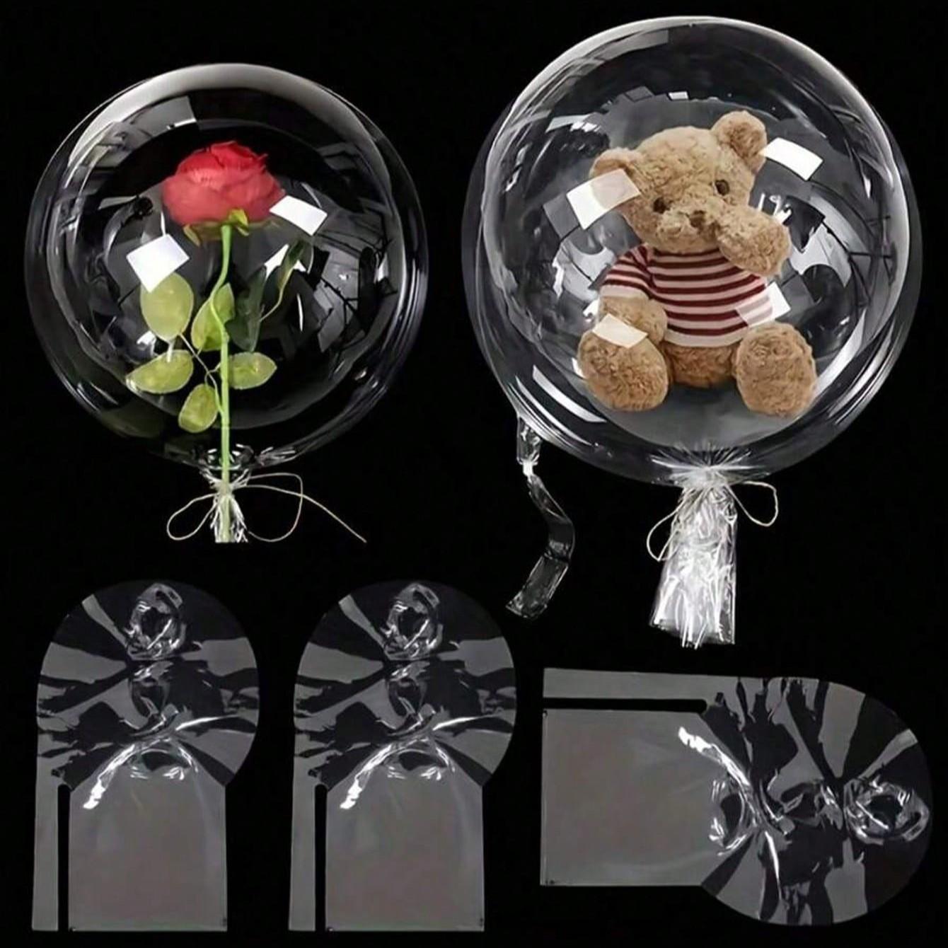 5/10pcs 30 Inch Jumbo Bubble Balloon, Round Non-Stretch Double Nozzle, Perfect for Birthdays & Holidays, Ideal for Floral Snacks & Gifts