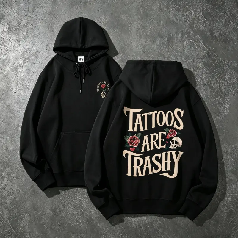 Vintage Gothic Skull Rose Hoodie Unisex Skull Rose Front Back Print Graphic Long Sleeve Pullover Streetwear Hooded Sweatshirt