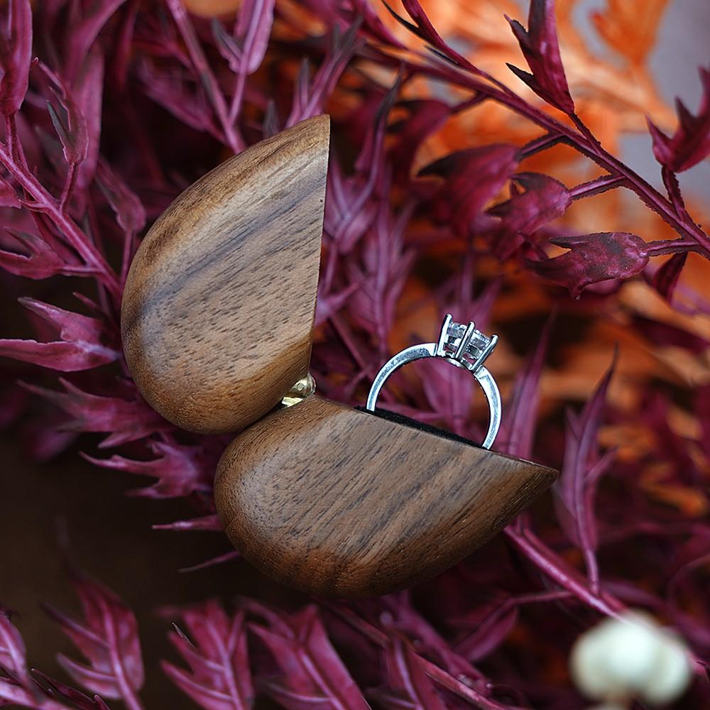 Romantic Walnut Engagement Ring Box, Handmade Proposal Ring Holder, Safe Mini Jewelry Storage, Perfect for Weddings, Travel, Daily Use Romantic Walnut Engagement Ring Box, Handmade Proposal Ring Holder, Safe Mini Jewelry Storage, Perfect for Weddings, Travel, Daily Use