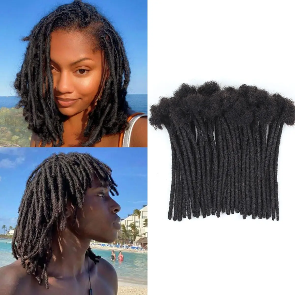 Loc Extensions Human Hair 6 In 0.6cm 40 Strands Dreadlock(black)
