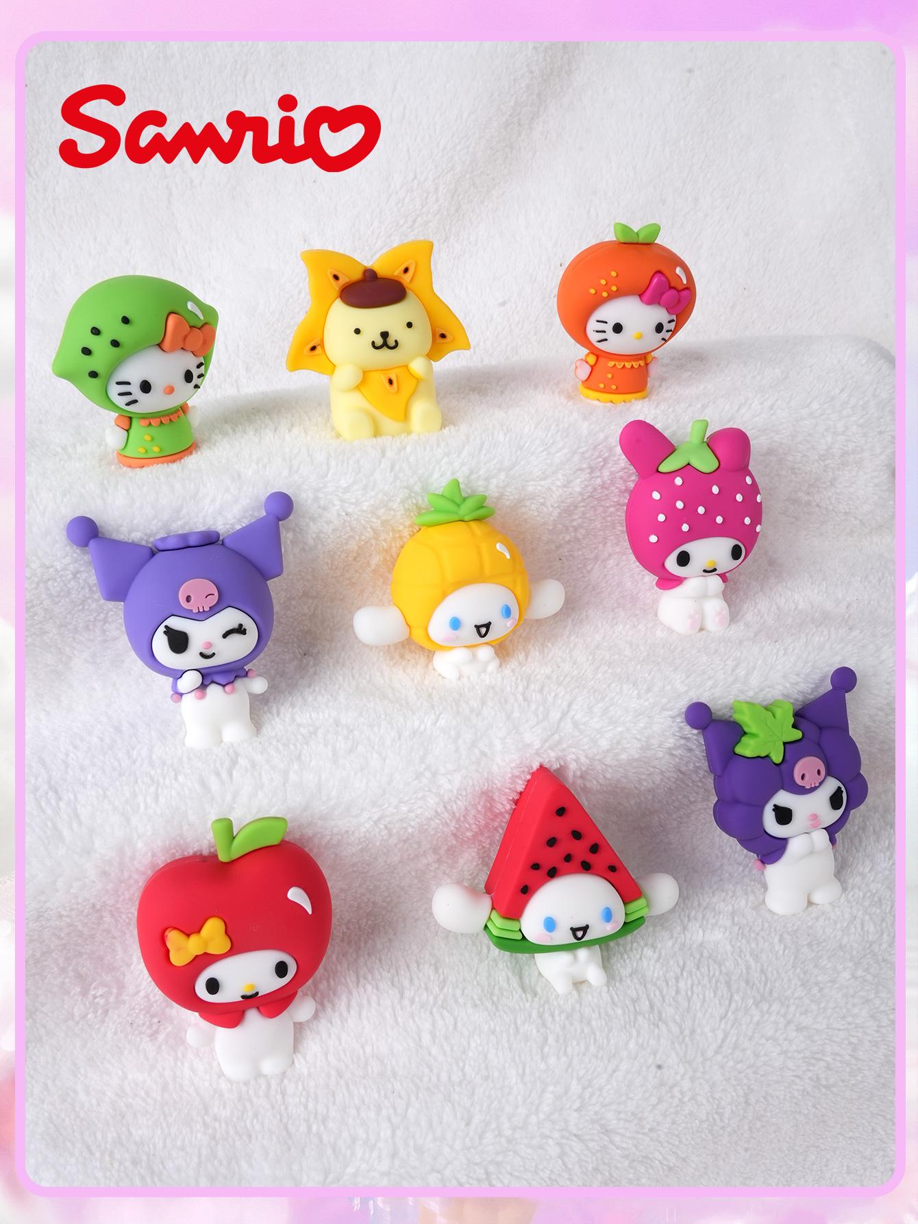 1PC Officially Sanrio Mystery Blind Box Blind Bags Cute Fruits Pattern Blind Ball A Surprise Series Random One Hello Kitty My Melody Kuromi Pompompurin Cinnamoroll 3D Anime Characters Collectible Merch Desktop Decor Christmas Gifts For Friends