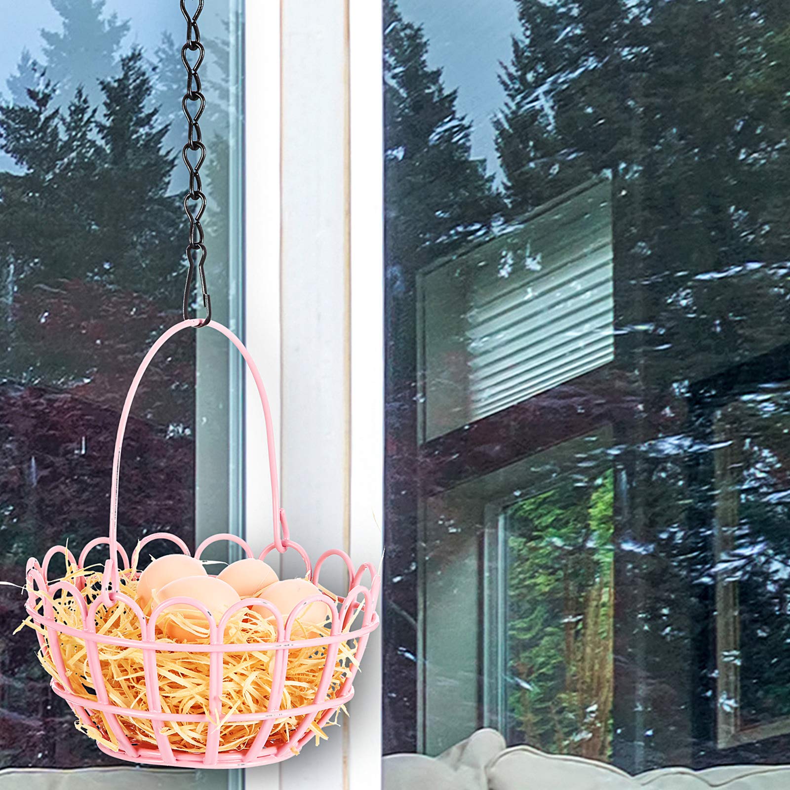 3-Piece Hanging Basket Chain Hooks, Replacement Chains for DIY Bird Feeder Pots Lanterns Decorative Iron Chains