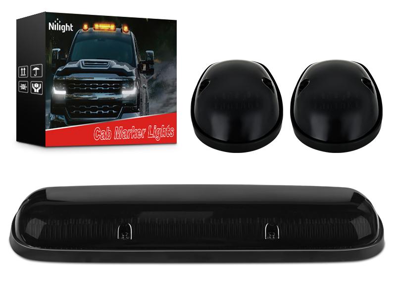 Nilight LED Cab Marker Lights 3 PCS Roof Running Light LED Smoke Lens Amber Cab Clearance Light Compatible with 2002-2007 Chevy Silverado GMC Sierra 1500 1500HD 2500 2500HD 3500 Nilight LED Cab Marker Lights 3 PCS Roof Running Light LED Smoke Lens Amber Cab Clearance Light Compatible with 2002-2007 Chevy Silverado GMC Sierra 1500 1500HD 2500 2500HD 3500
