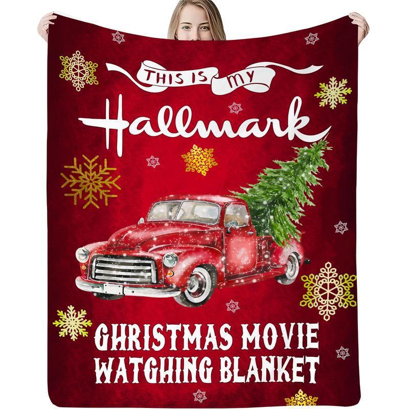Christmas Car Pattern Blanket, 1 Count SoftComfortable Throw Blanket, Warm NappingBlanket for Home Office Travel CampingDormitory