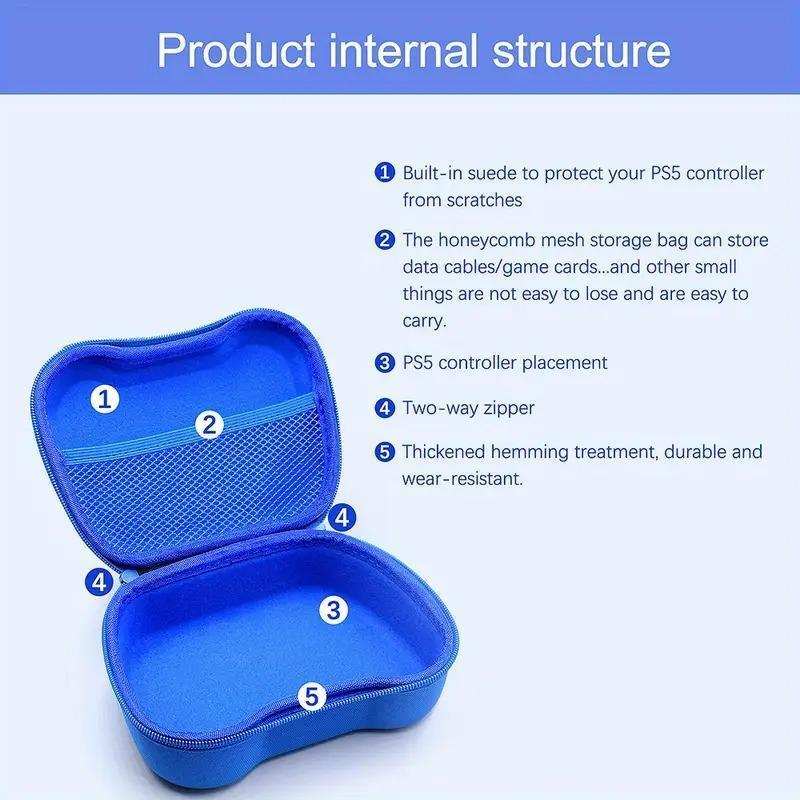 1pc Game Controller Storage Case with Handle, Durable and Portable Game Controller Bag, Compatible with PS5, Xbox One, 360, PS4, Switch Pro, PS3, Xbox Series X Console Accessories