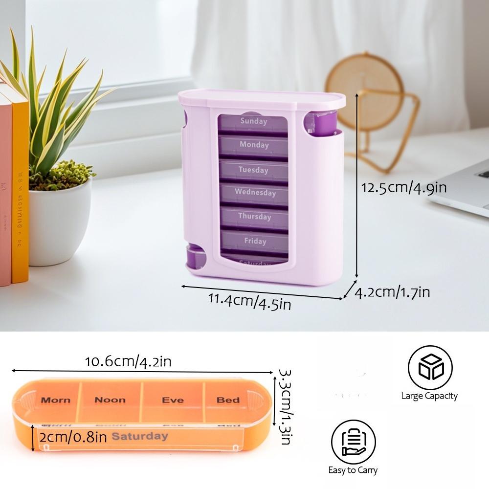 Travel-Friendly Medication Storage Container with Compartments for Pills, Designed for a Week with Four Doses Each Day, Featuring 28 Sections for Weekly Organization