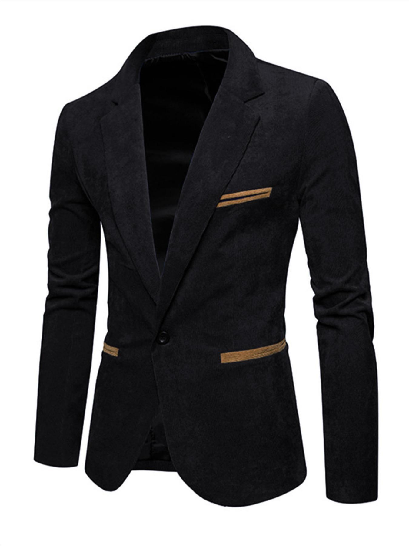 Men's Casual Suit Jacket Long Sleeve, Stylish Western Wear Outerwear, Perfect for Daily & Formal Occasions, Comfortable Fit Design, Western Style