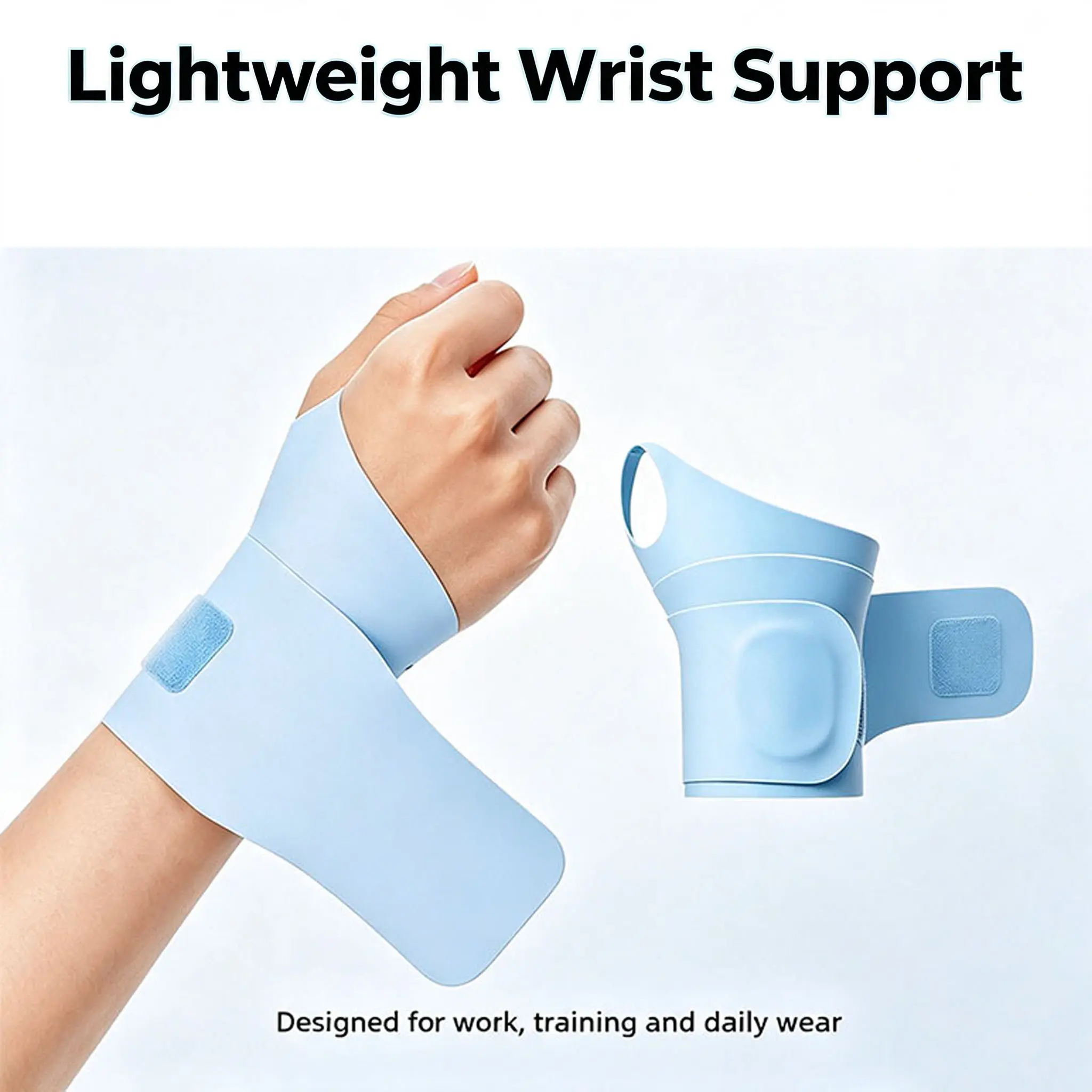 Elastane Adjustable Strap Sports Wristband - Lightweight Wrist Brace, Wrap-Around Tendon Sheath Sleeve, Tennis/Badminton Protector, Unisex for Mouse Hand Relief