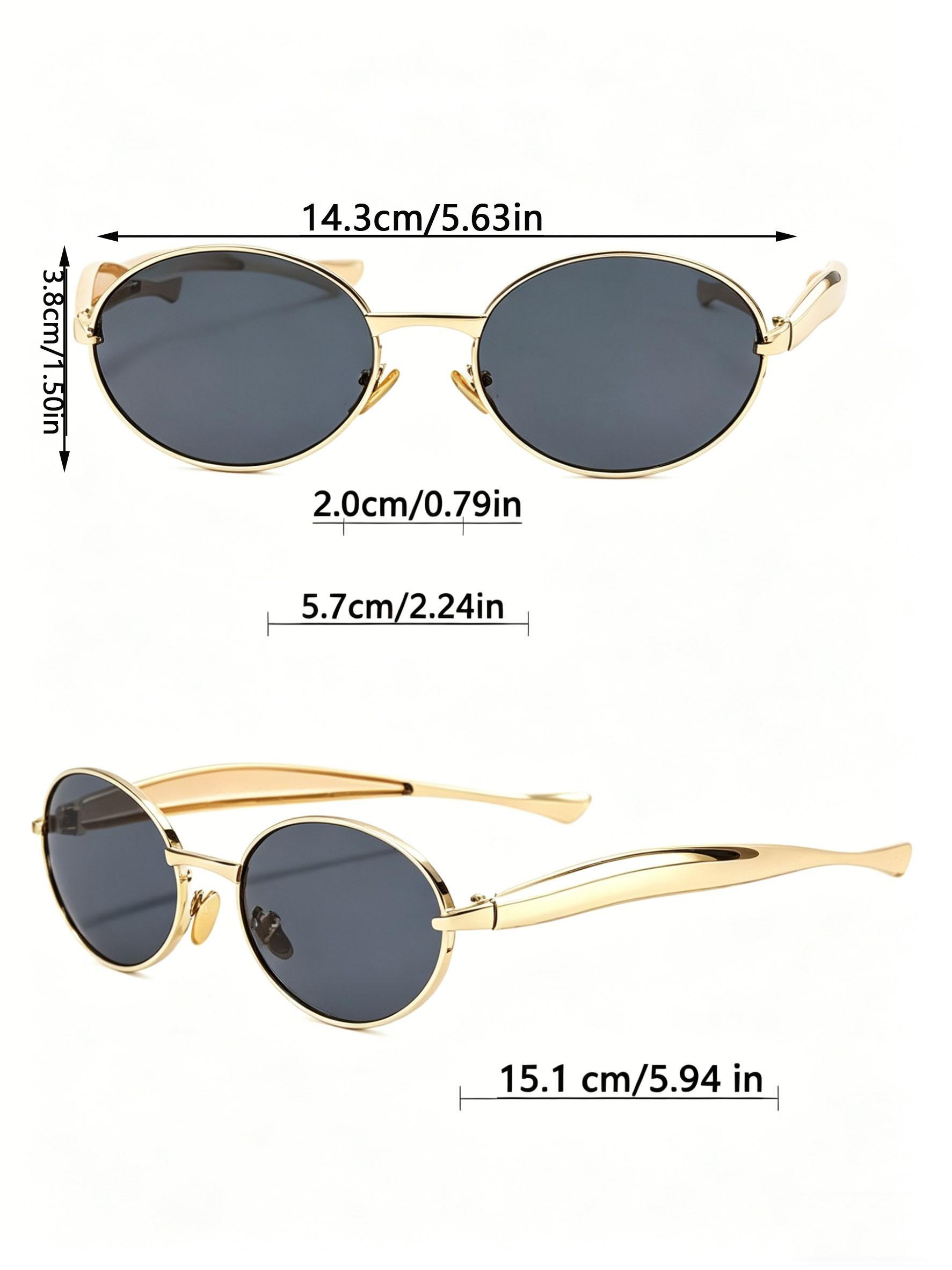 2026 New Oval Metal Sunglasses, Vintage Gold Frame, Gradient Lenses, Small Face Fine Frame, Trendy Street Style Women's Shades