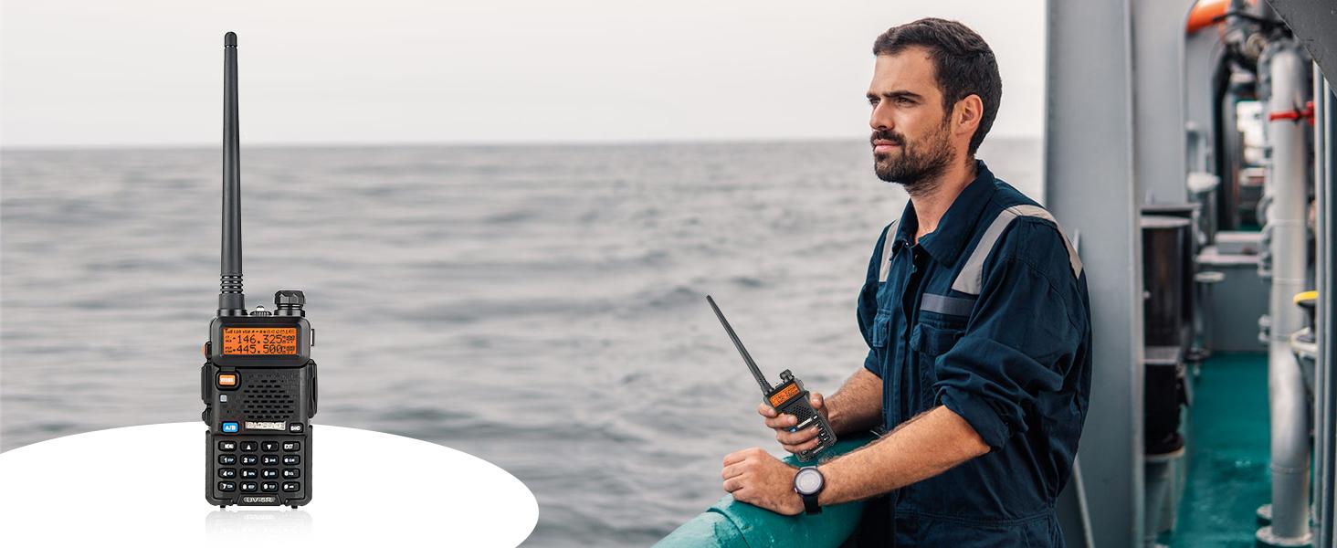 Outdoorfun Baofeng UV-5R Ham Radio Long Range Rechargeable long range walkie talkie Handheld Two Way Radio Supports Wireless Programmer  (4 Pack, multi color)