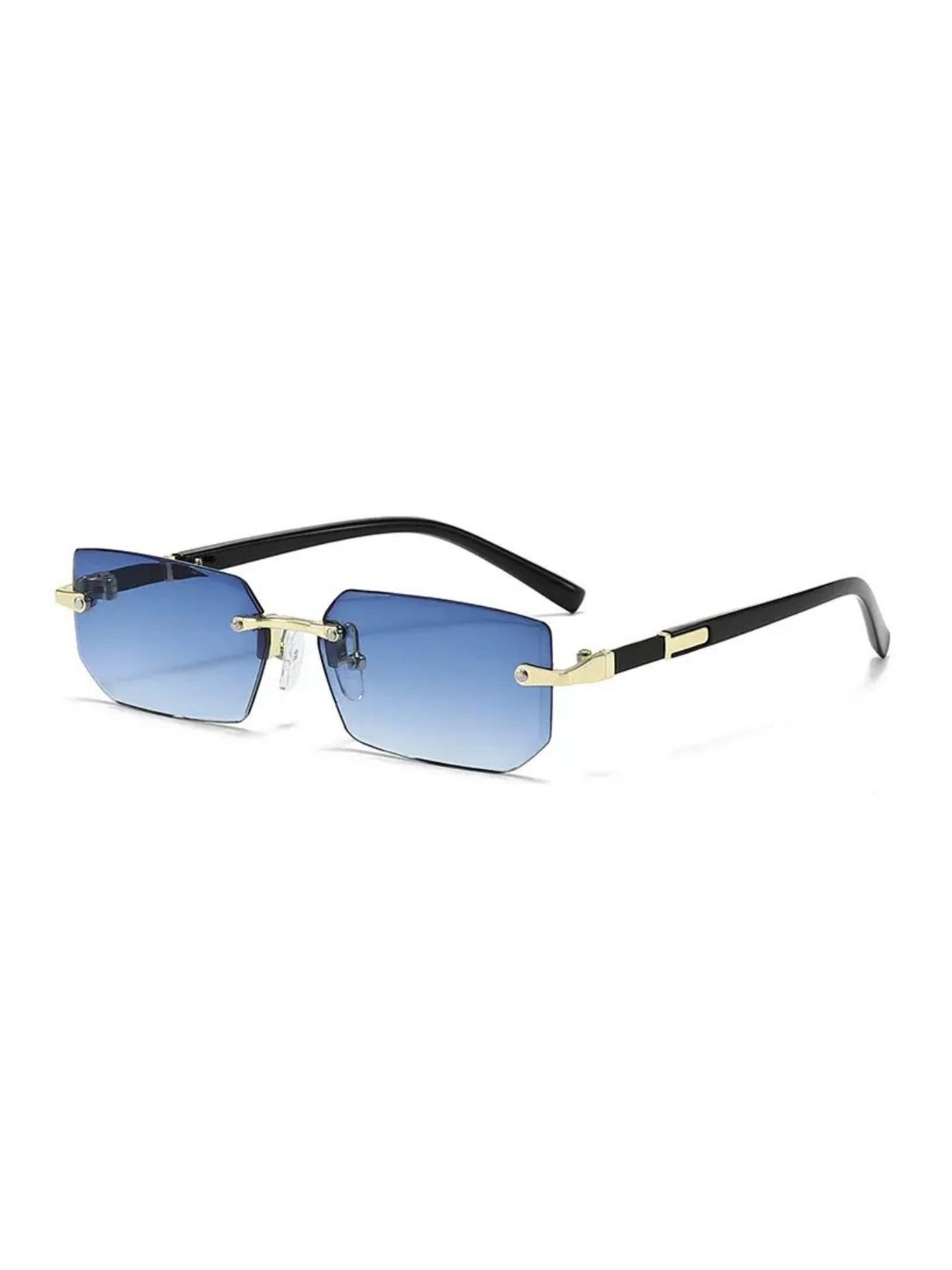 Unisex Simple Style Rimless Sunglasses, Modern Trendy Sunglasses, Trendy Casual Tinted Lens Sunglasses for Everyday Use, Fashionable Sunglasses, Minimalist Sunglasses, Fashion Accessories for Outdoor Activities, Summer Sunglasses