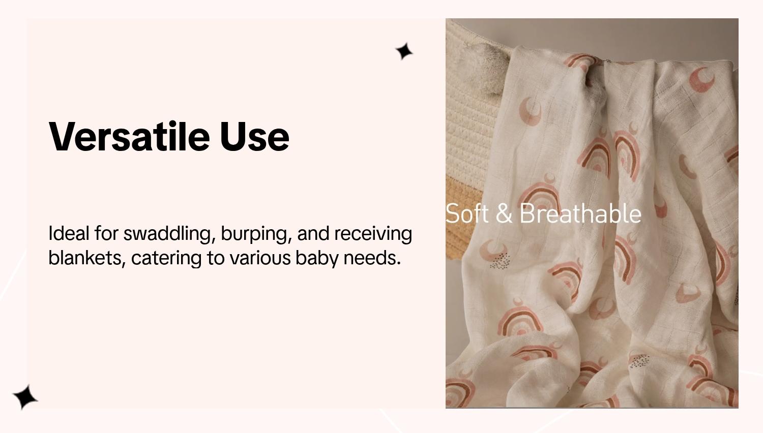 Baby Muslin Swaddle Blankets 4-Pack Breathable Receiving Blankets (35" x 40") Soft Baby Blankets for Girls and Boys Newborn Essentials Muslin Burp Cloths Swaddle Wrap Baby Gift Soft Bedding